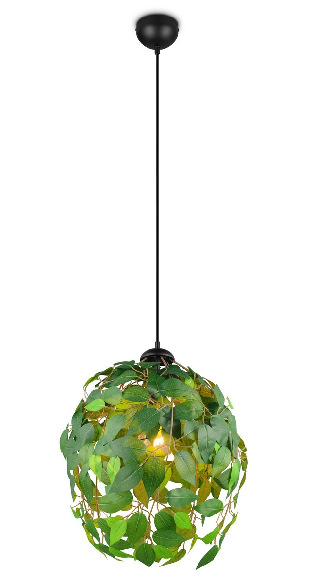Lampa wisząca LEAVY zielono-czarna 1xE27x28W wym:150x38x38cm IP20 RL