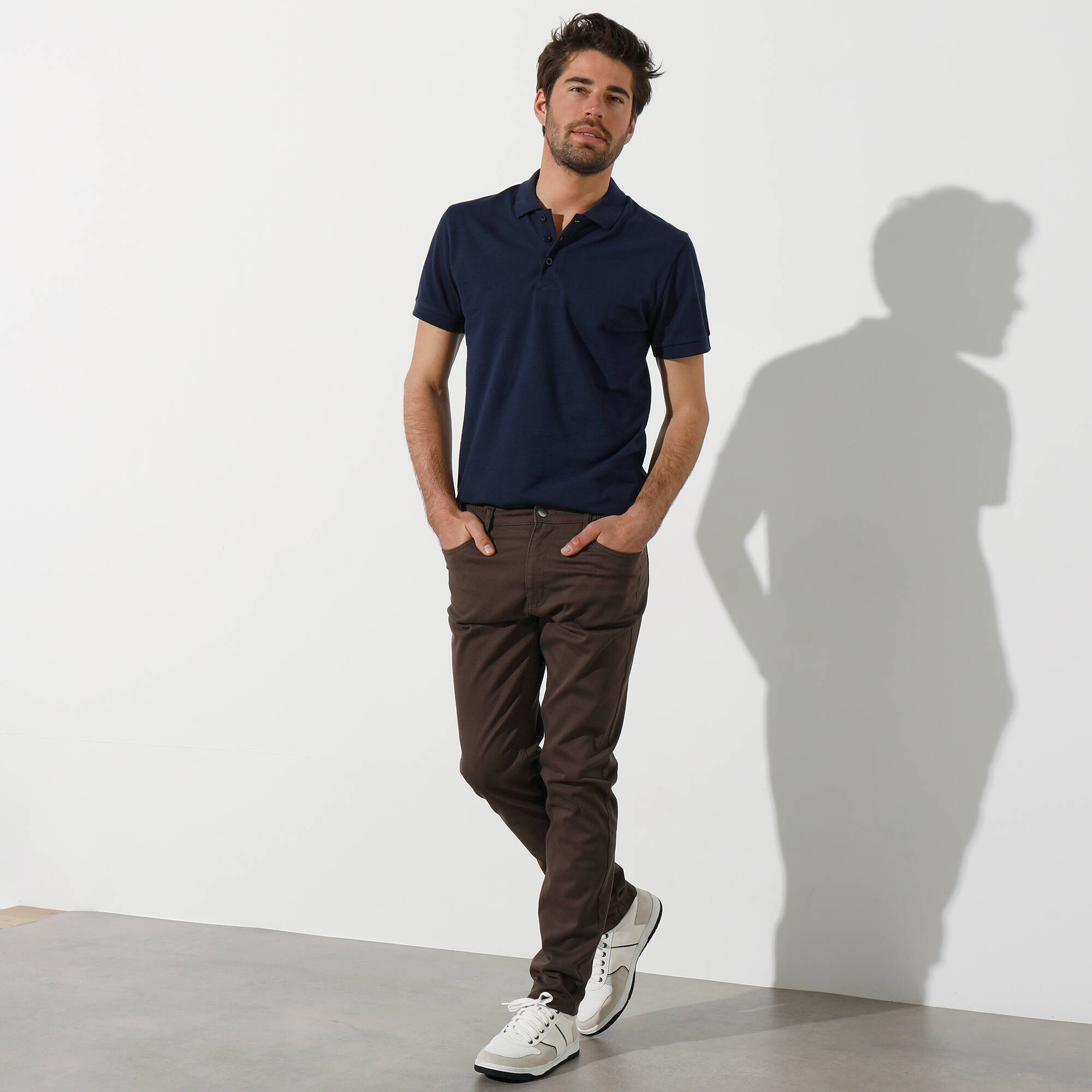 Pantalon droit 5 poches élastiqué c&ocirc;tés - L30
