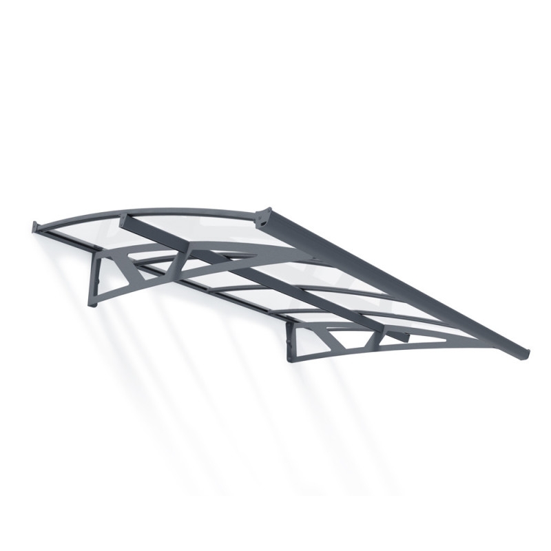 Marquise de porte Amsterdam gris foncé 223,5 x 140 cm CANOPIA
