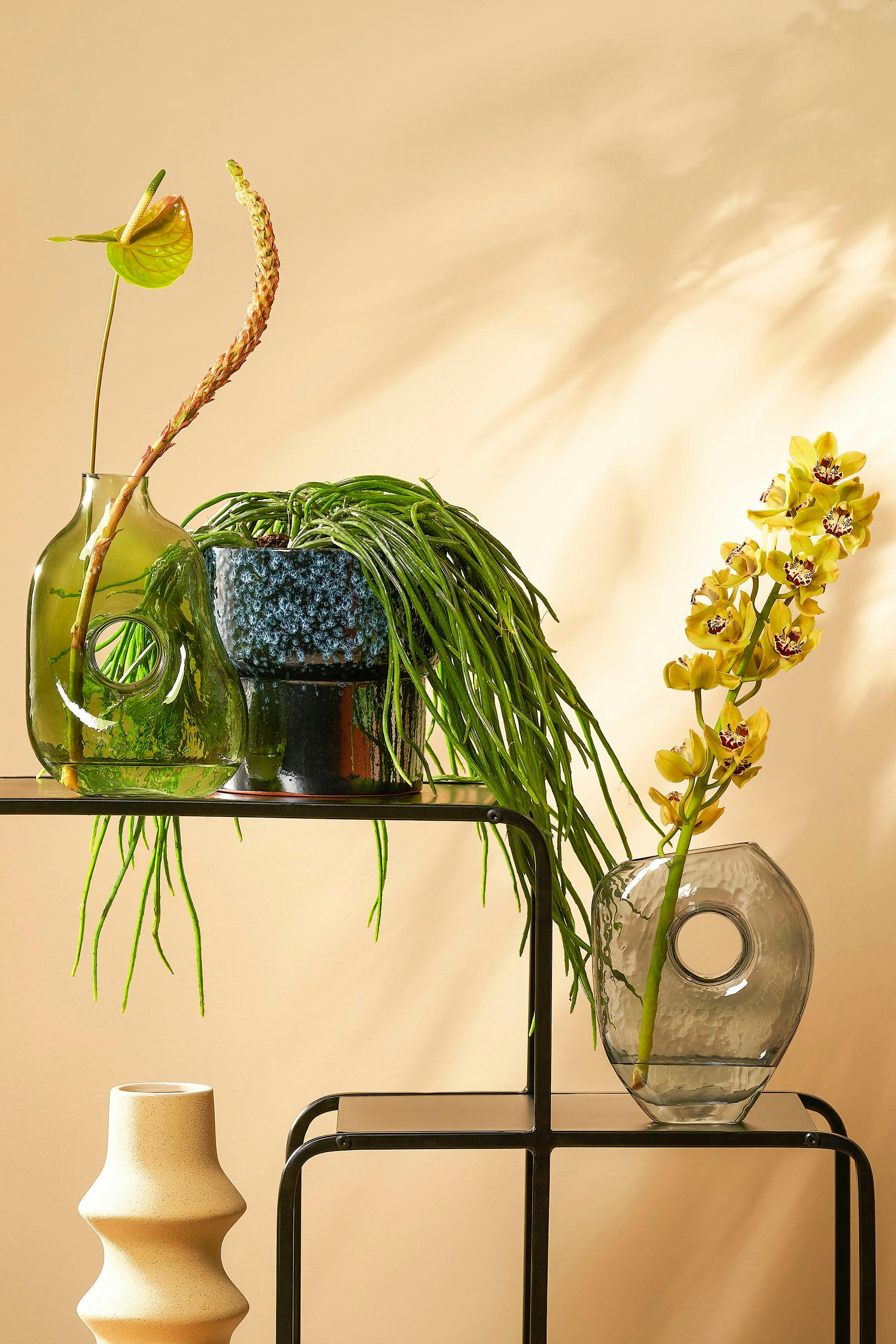 JAY - Vase en verre vert clair H25