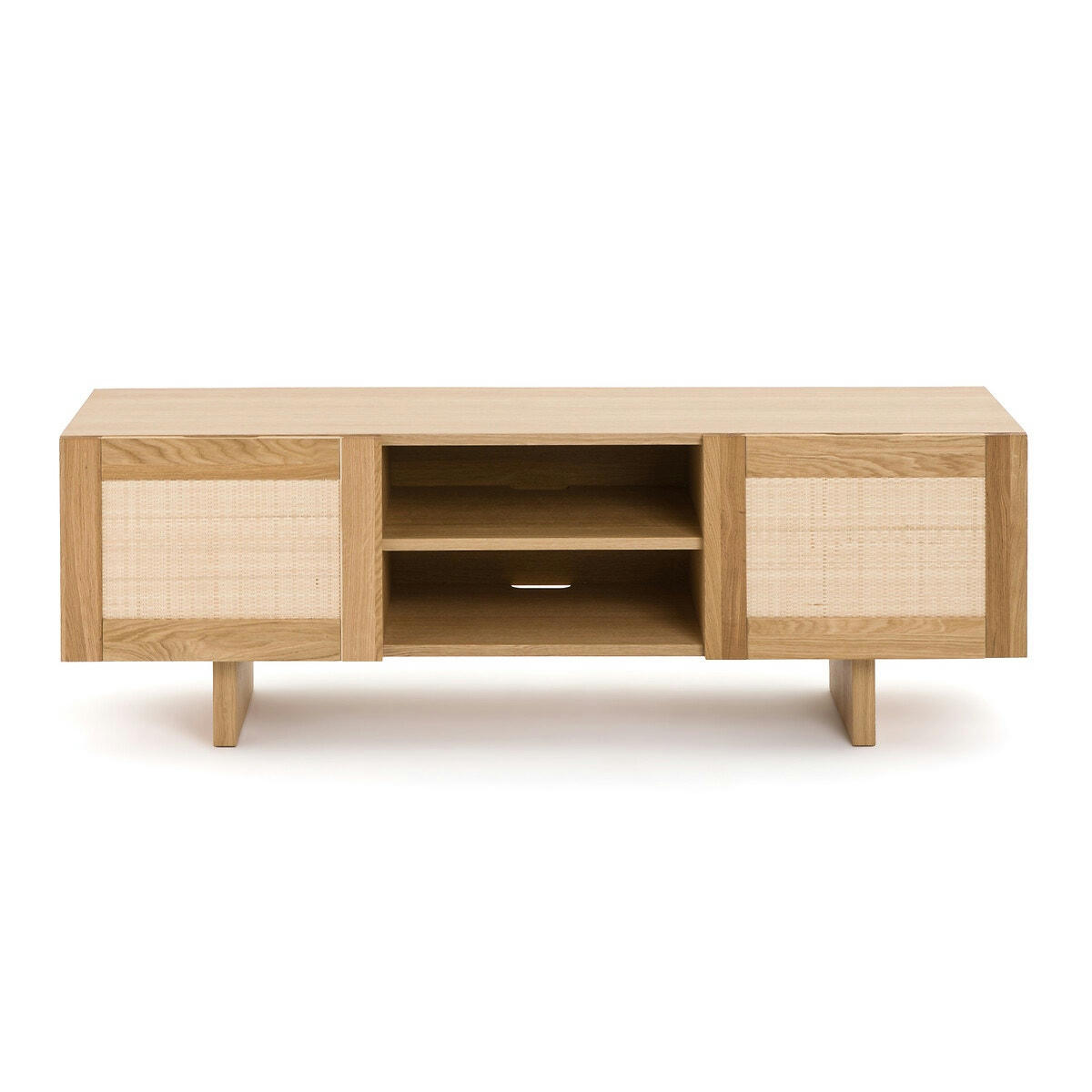 Meuble TV chêne et cannage L150 cm, Arty
