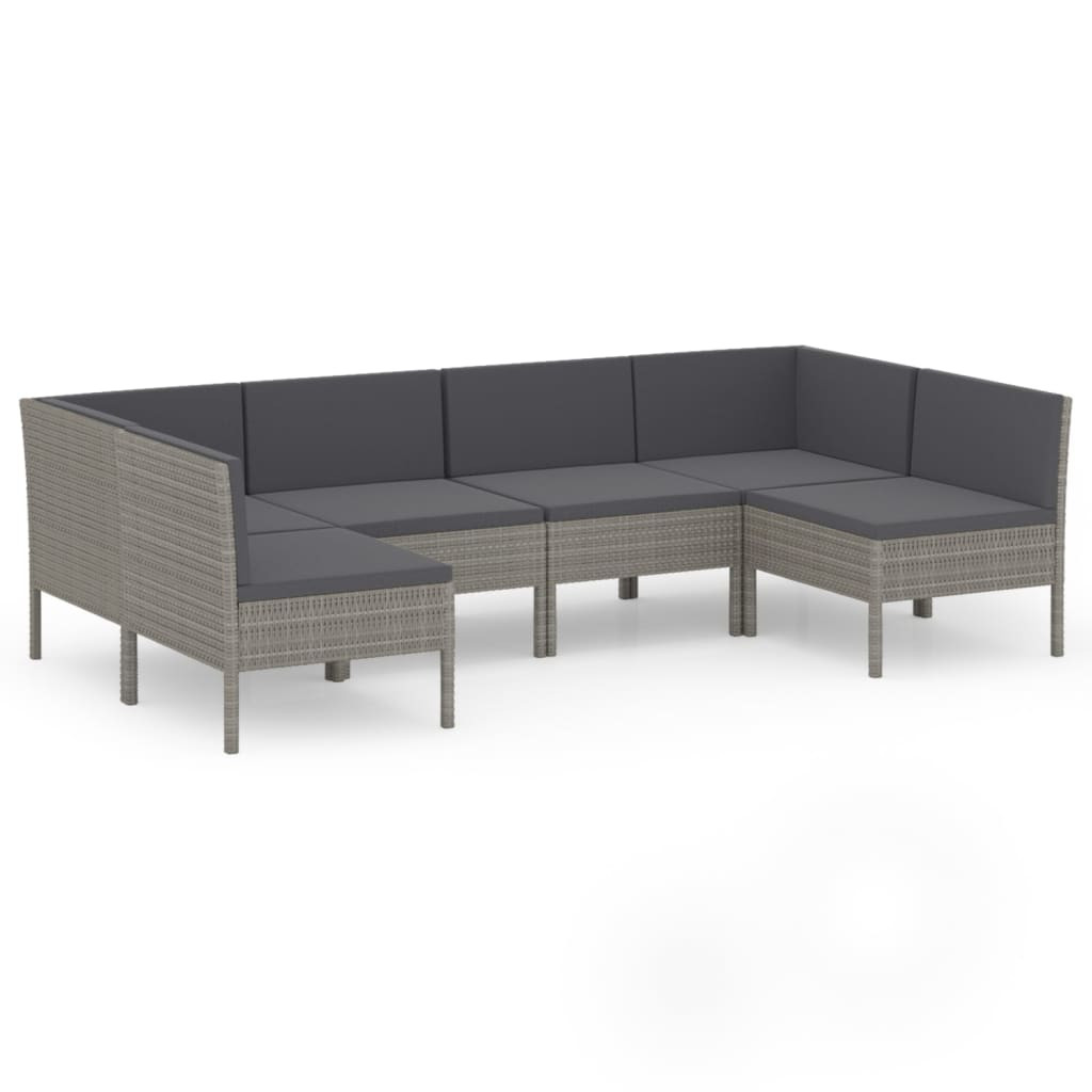 Zestaw wypoczynkowy do ogrodu Szary Technorattan 2x narożna   4x sofa