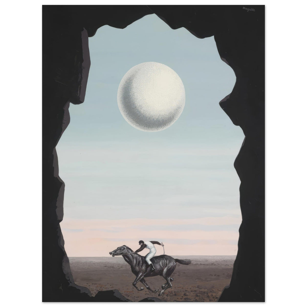Artfulprints Poster René Magritte - Le jockey perdu  - 30x40 cm - Blauw