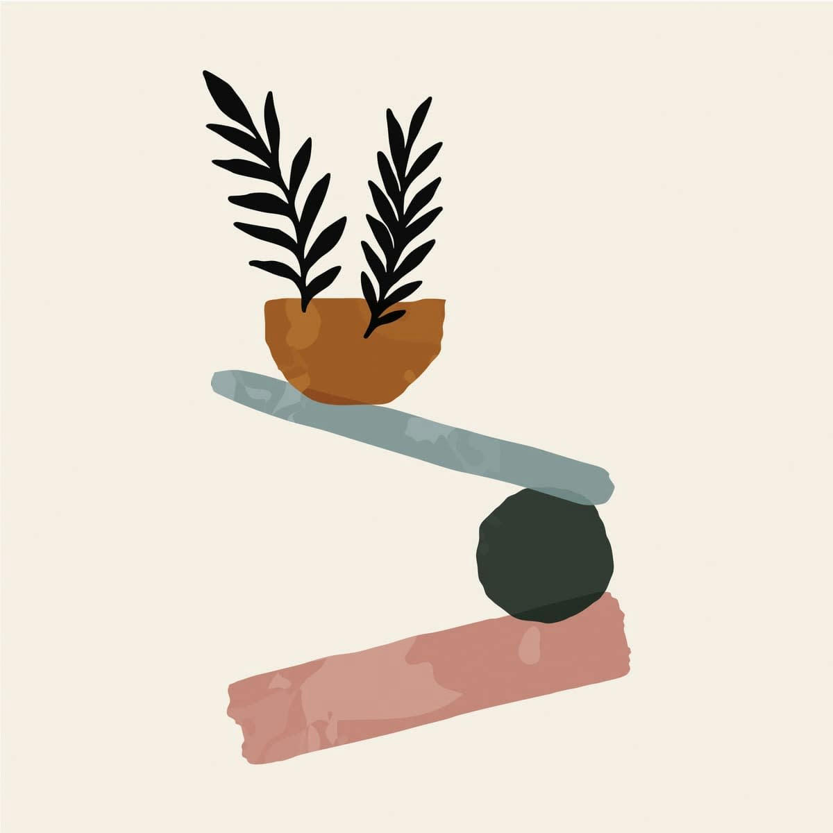 ILLUSTRATION - Tableau sur toile balance 45x45 cm