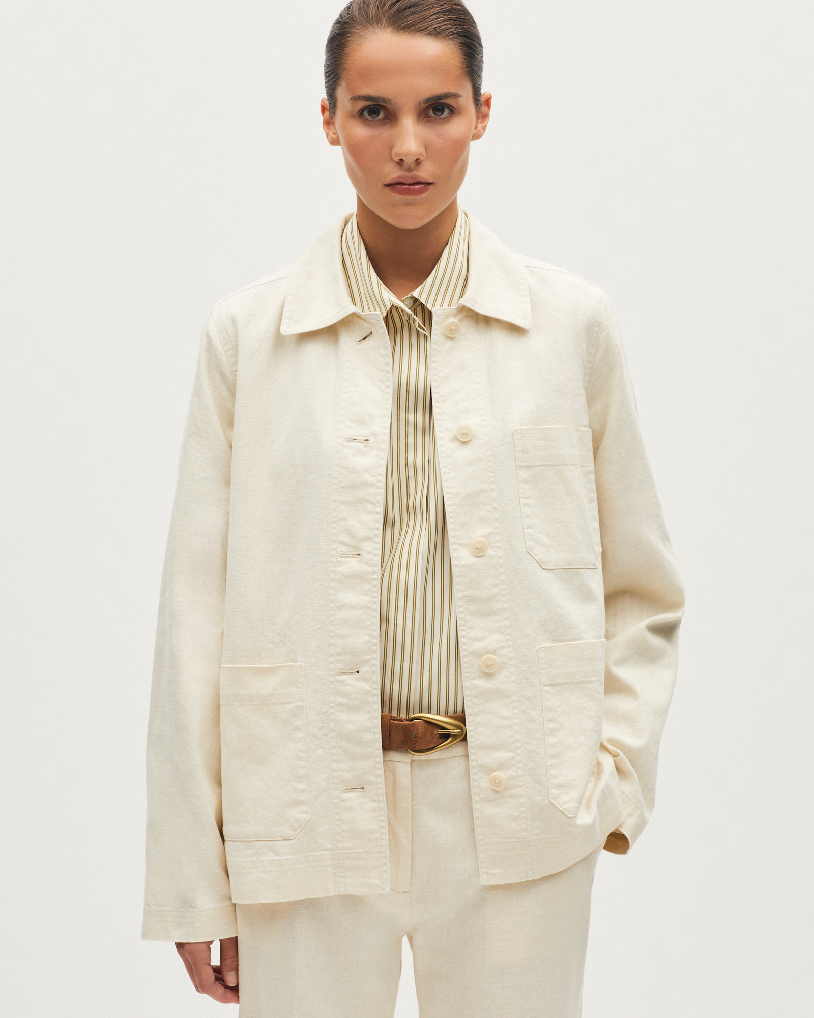 Veste workwear en lin et coton
