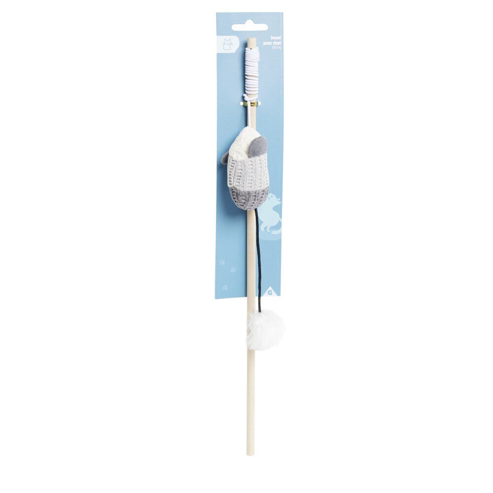 Jouet pour chat canne à pêche avec peluche L.40 cm