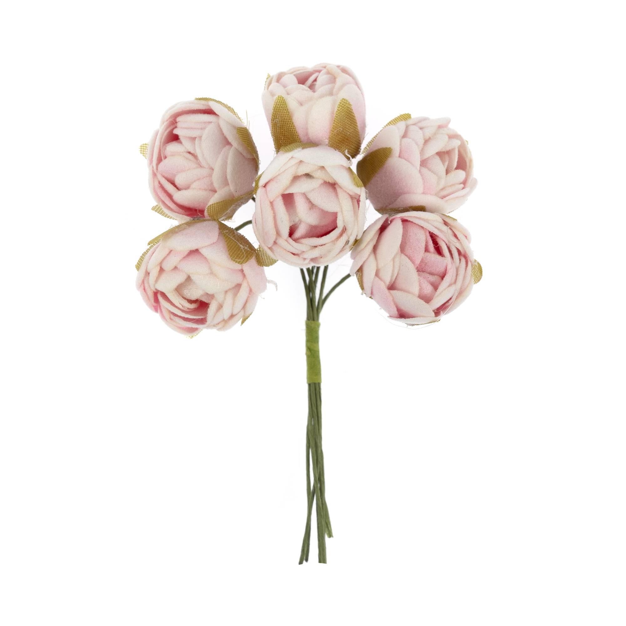 Pink Round Petite Flower Picks 6 Pieces