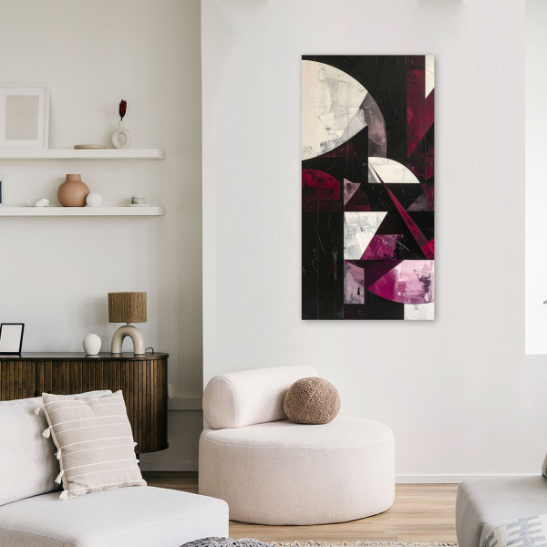 Obraz do salonu biura kuchni, Abstrakcyjne kształty burgundowy 40x80