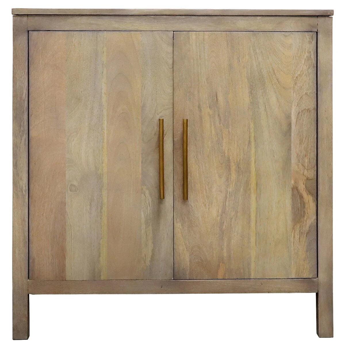 32W 2-door Ash Grey Mango Wood Accent Cabinet