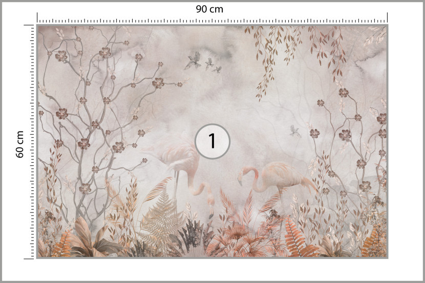 Fototapeta FLAMINGI Rośliny Tropikalne 90x60cm