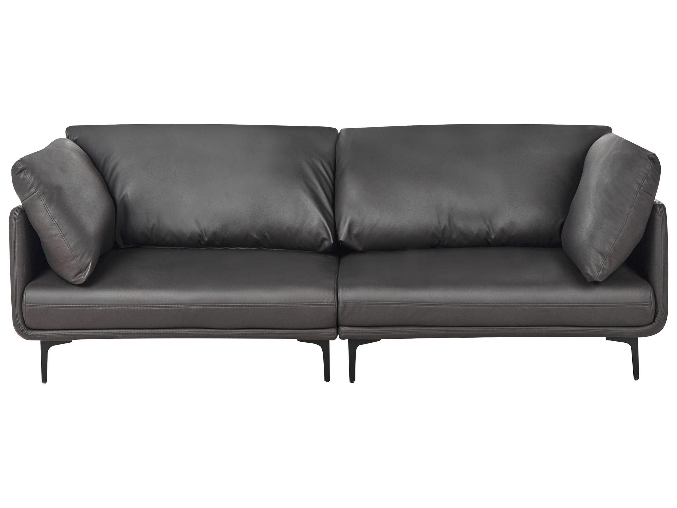Sofa 3-osobowa wegańska ekoskóra czarna
