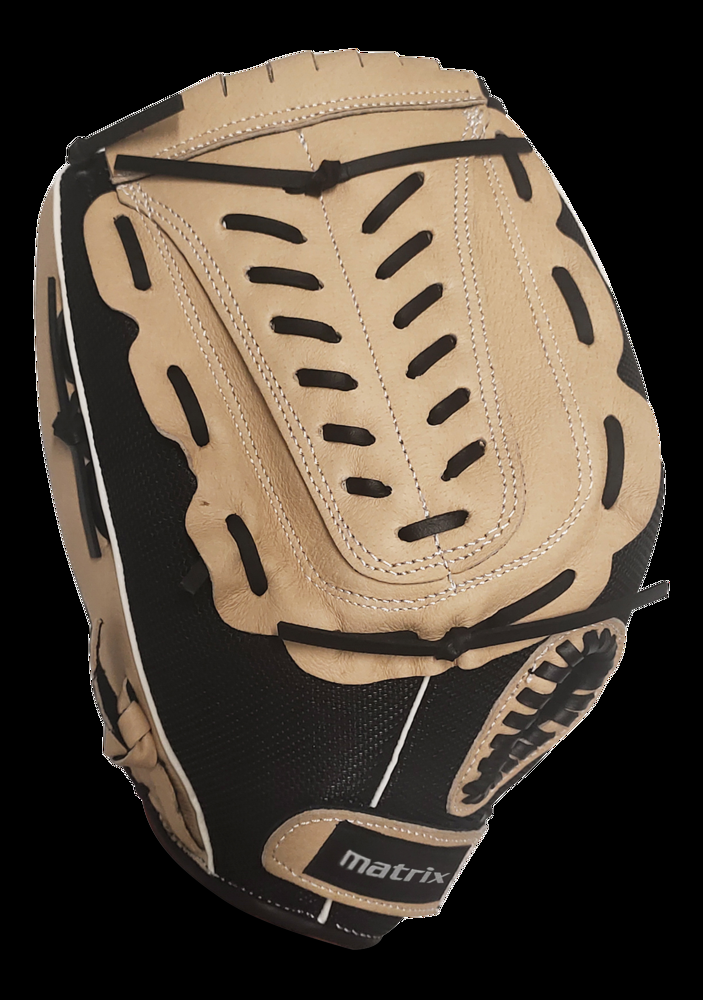 Matrix Fielding Glove, Black/Camel, Right-Hand Catch, 12-in