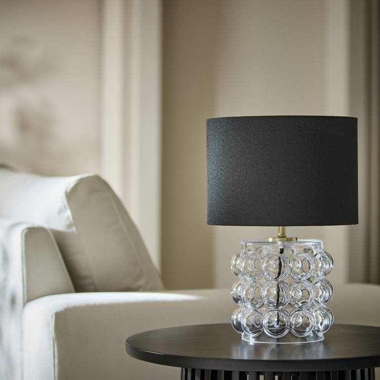 Habitat Bobble Glass Mini Table Lamp - Clear & Black