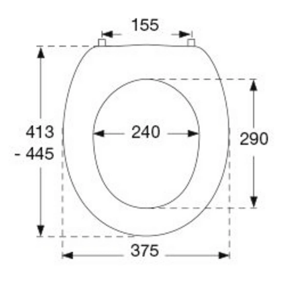 WC-Sitz »Scandinavia«, BxL: 37,5 x 44,5 cm, oval, weiß