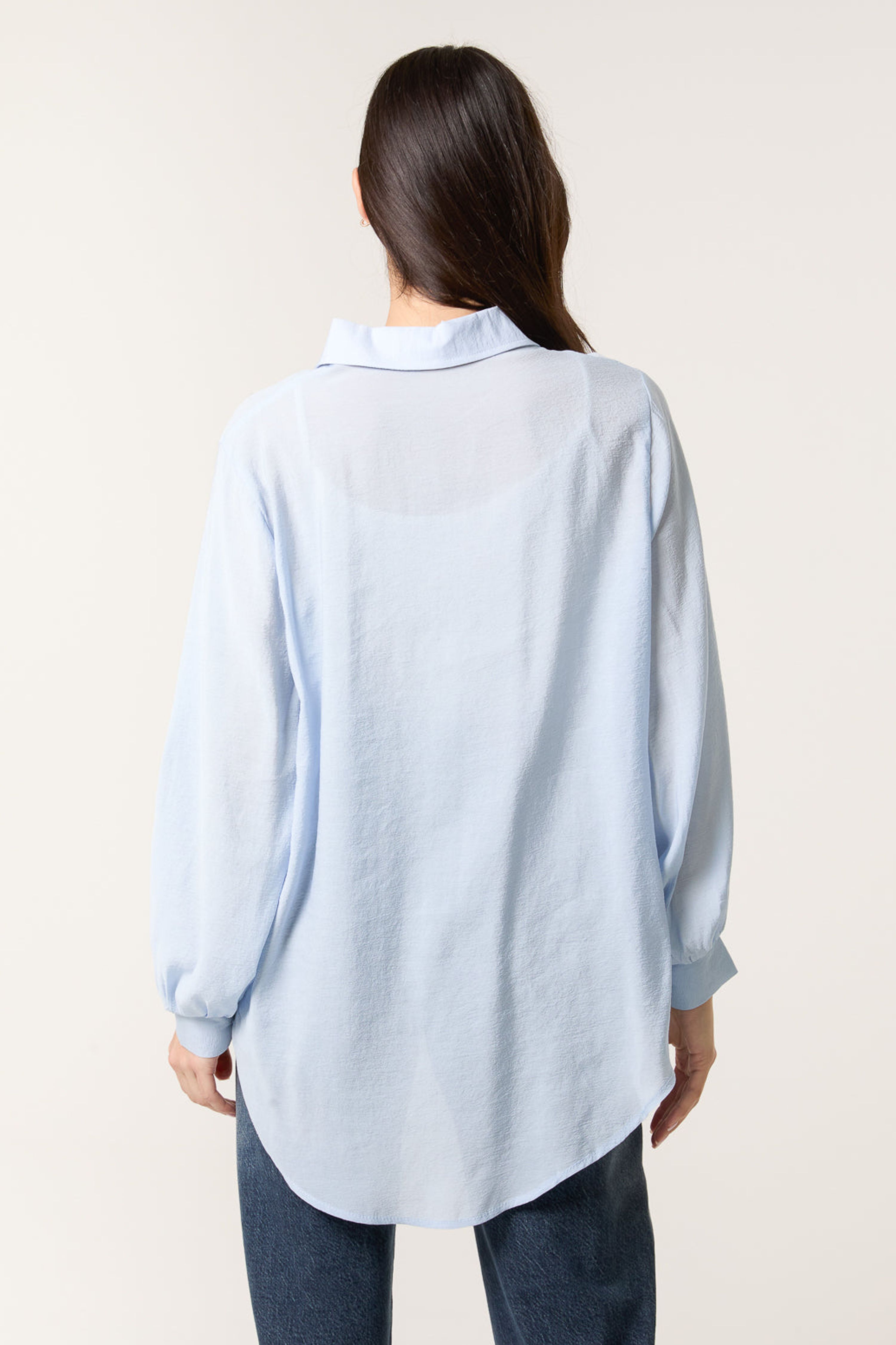 Blue Vanilla Blue Diamante Detailed Classic Shirt