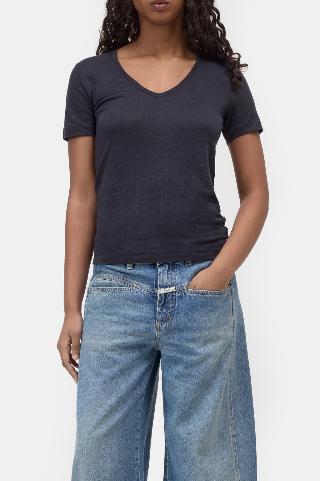 T-Shirt mit V-Ausschnitt