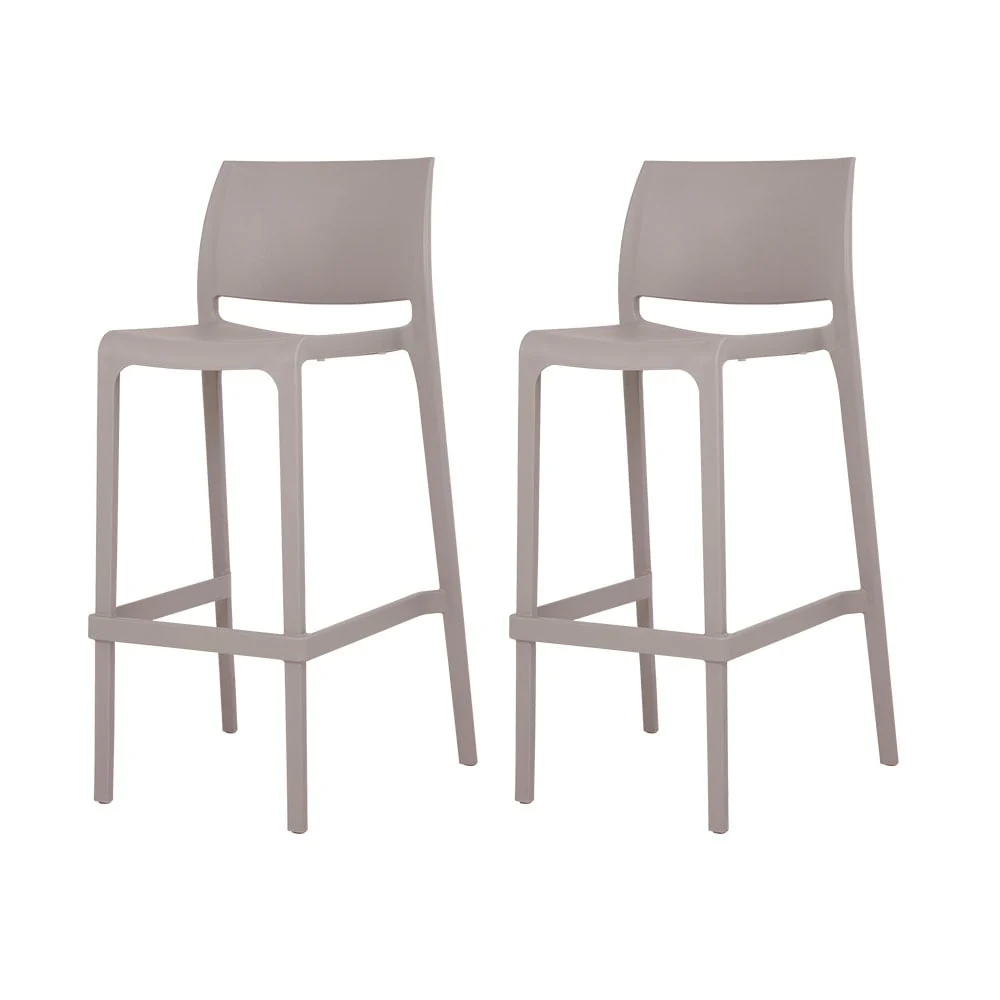 Sensilla Resin Stackable All-Weather Bar Stool, Set of 2