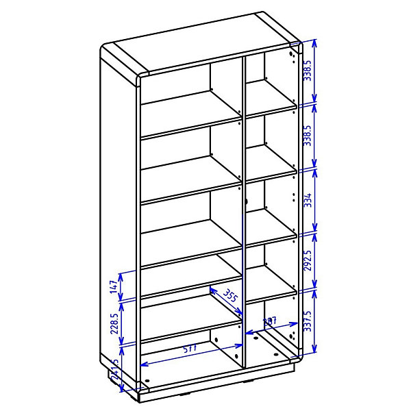 Armoire design avec niche éclairée collection VILLA. Couleur chene et noir.