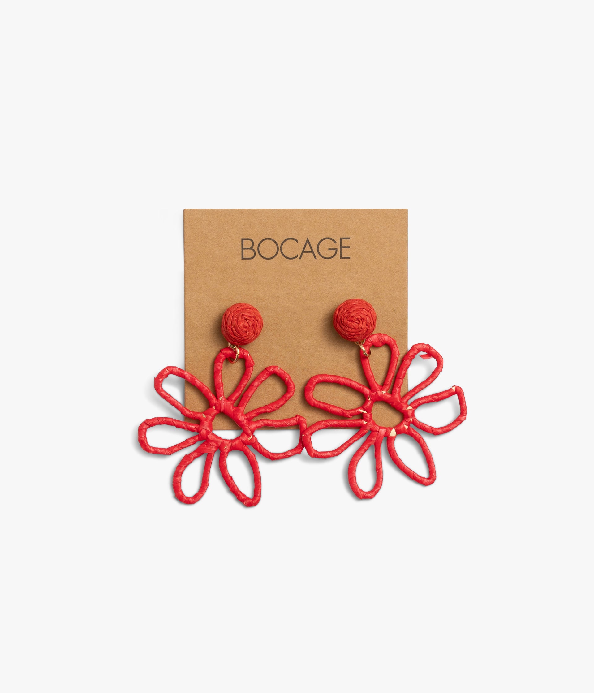 Boucles d'oreilles Fidji coquelicot