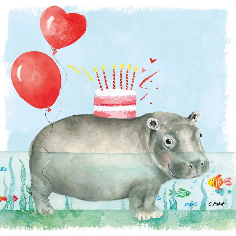 Serviette 20er-Set Happy Hippo