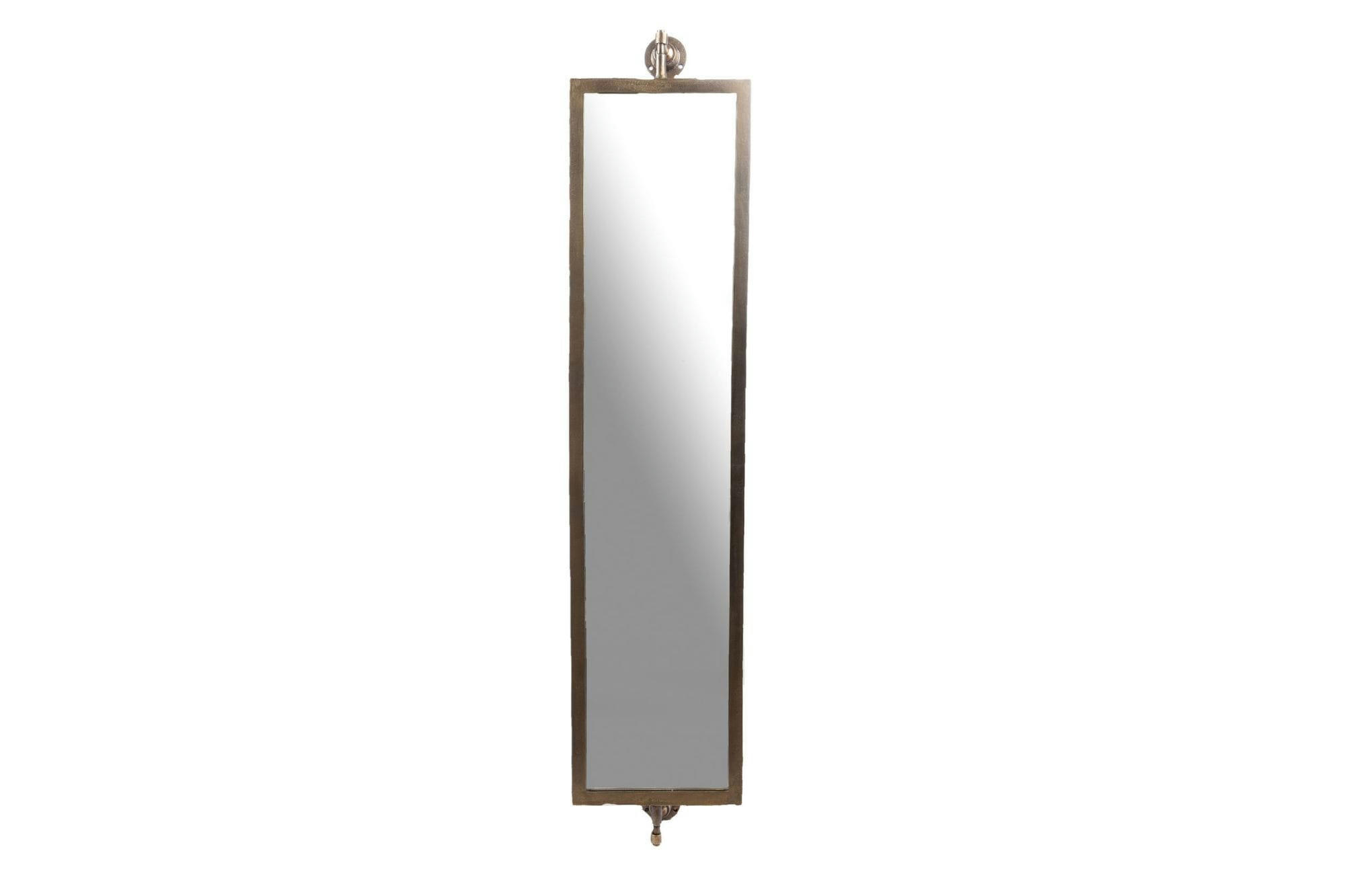 HERCULE - Miroir rectangulaire pivotant en métal doré vieilli H106