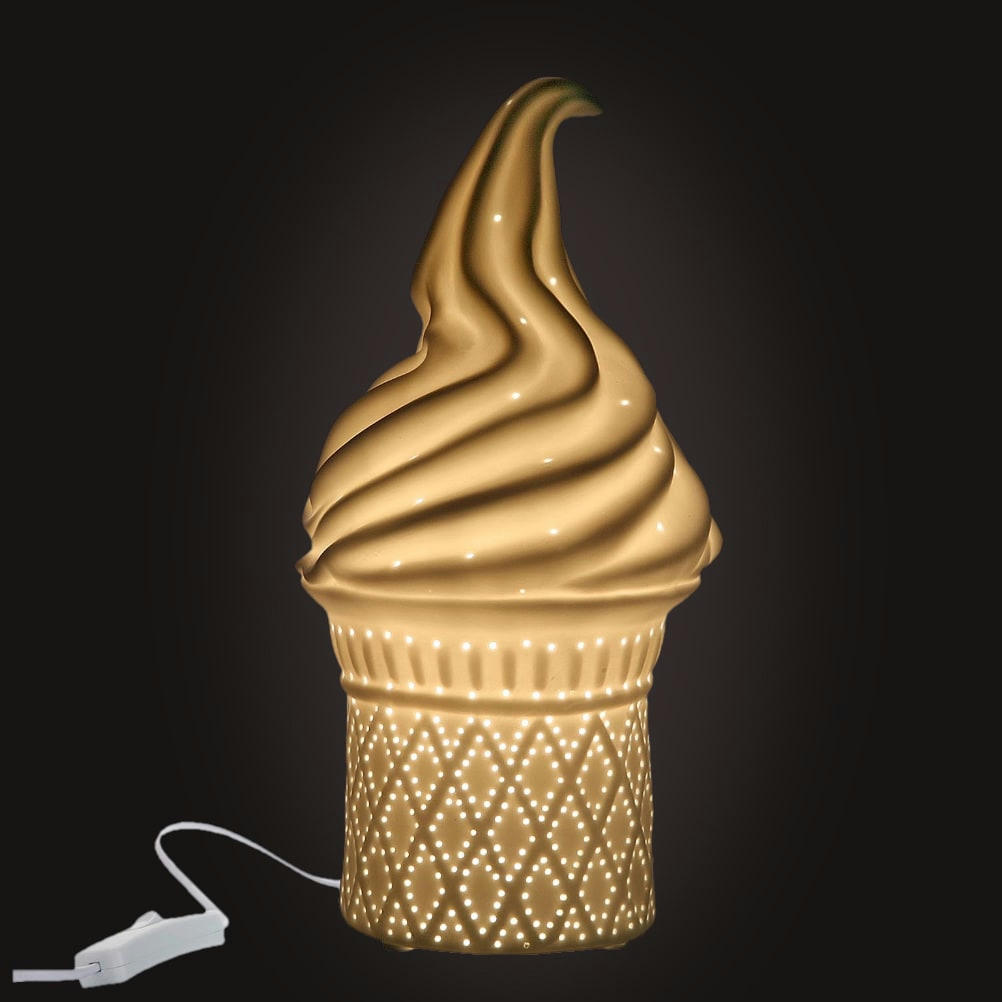GLACE - Lampe à poser crème glacée H27cm
