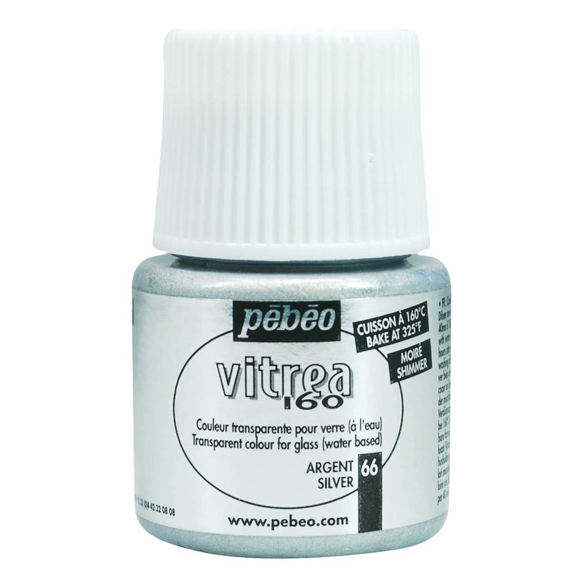 Pebeo Shimmer Silver Vitrea 160 Paint 45ml