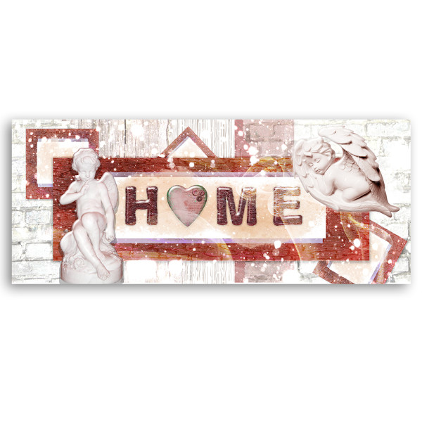 Feeby Obraz na płótnie, Czerwony napis Home 90x30