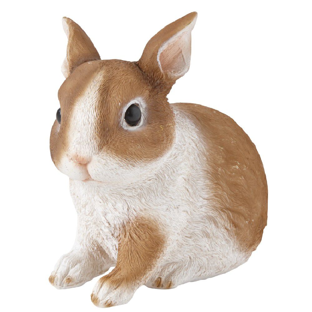 Statue lapin en résine marron naturel
