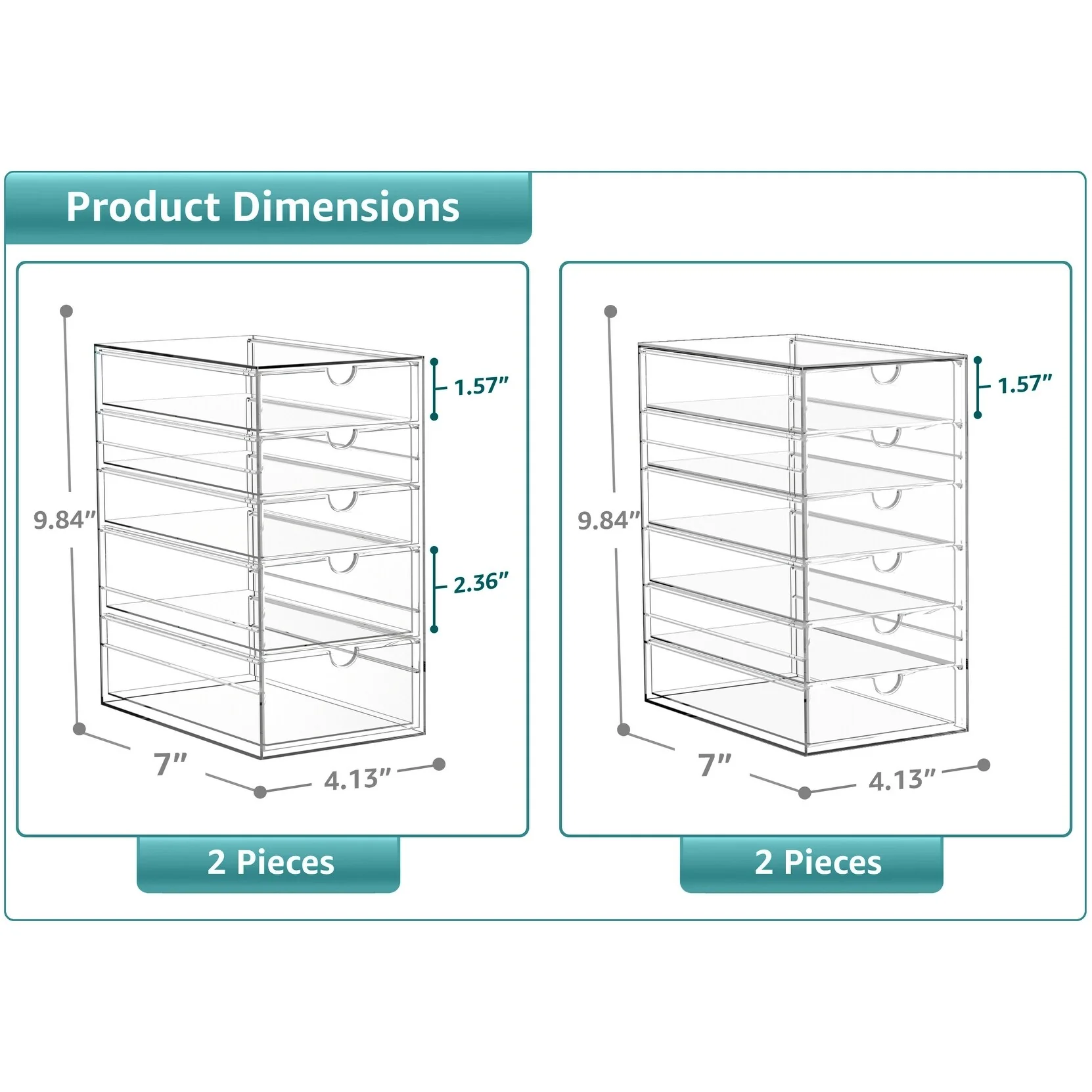 Sorbus Clear 22 Drawers Office Organization and Storage, Art Supplies, and Stationary Organizer, 4 Pcs Stackable Set - 22 Pack
