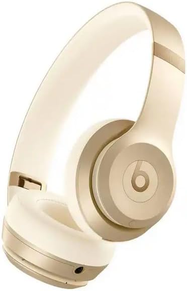 Beats Solo 4 - Wireless Bluetooth On-Ear Headphones, Apple & Android Compatible, Up to 50 Hours of Battery Life - Metallic Gold (Renewed)
