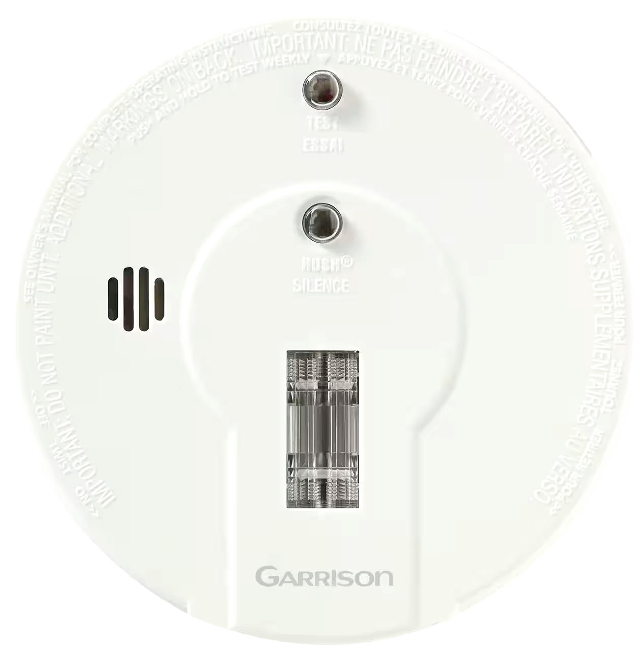 Garrison Smoke Alarm With Emergency Light and Hush Button, Batteries Included