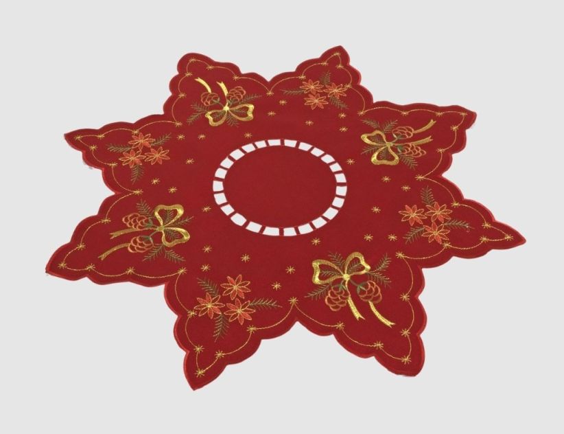 Tischdecke Sternform Weihnachten Rot