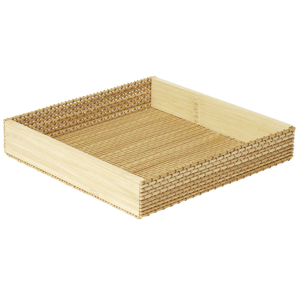 BoÎte de rangement en bambou 17x17xH3cm