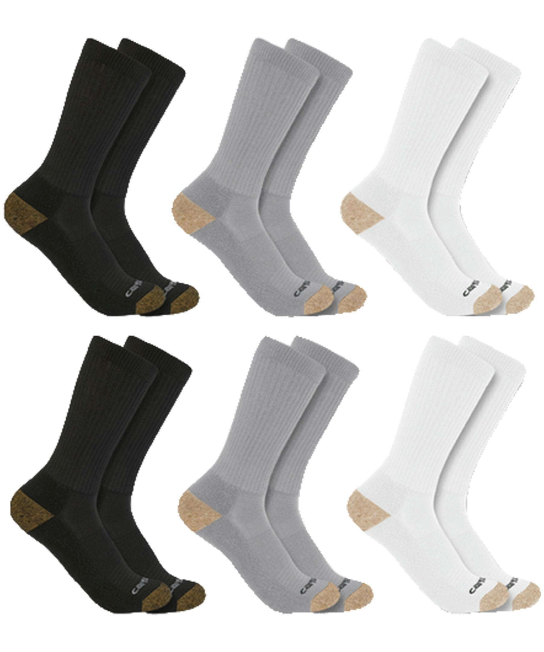 Carhartt Men's 6 Pack Midweight Crew Work Socks