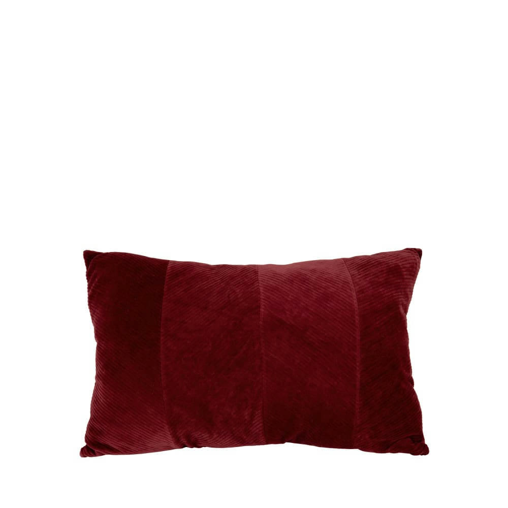 RIBBED - Coussin en velours à motifs chevrons 40x60cm bordeaux