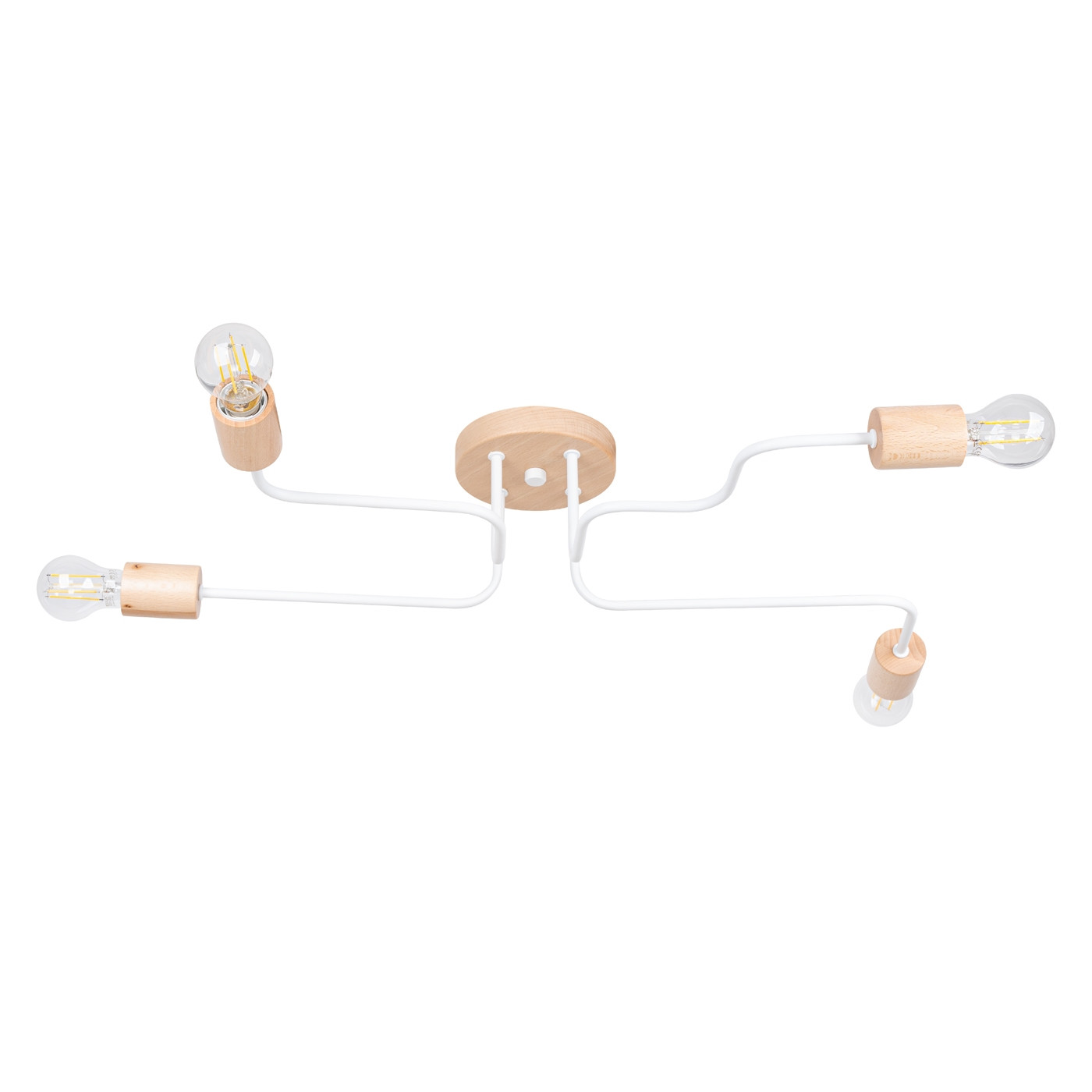 Lampa sufitowa PALMOS biało-brązowa 4xE27x15W IP20 Pure Lume