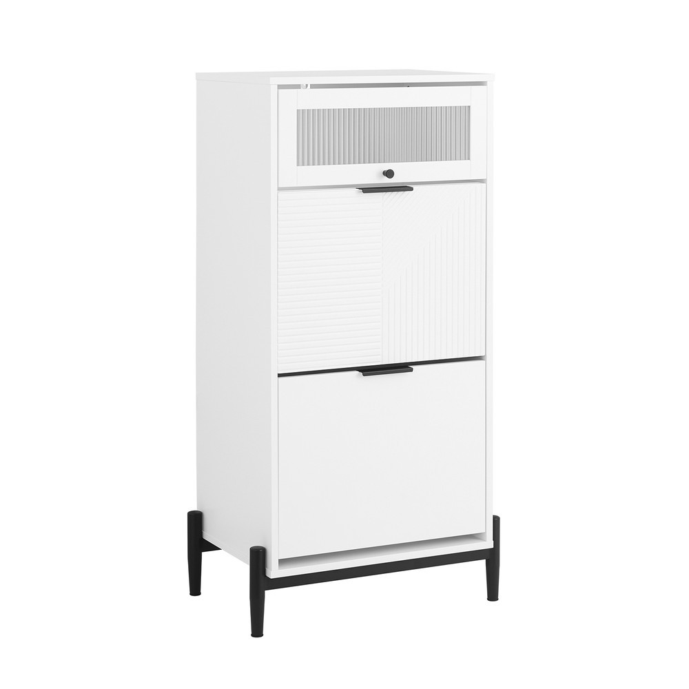SoBuy Niski kredens jednodrzwiowy Biały 53x40x115.5cm Nowoczesny FSB95-W