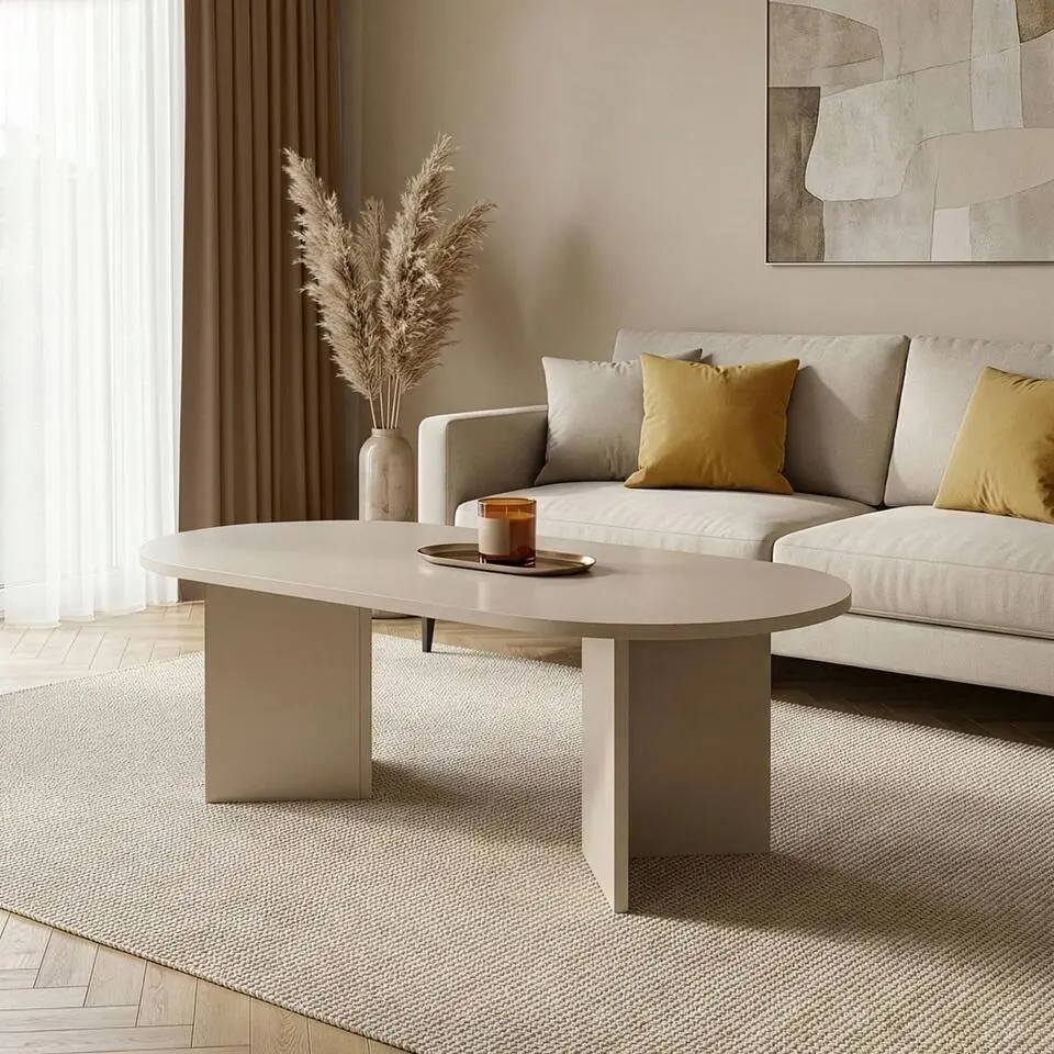 Calicosy - IRIS Ovale salontafel L119 cm - Kasjmier - 60x119x39,8 cm