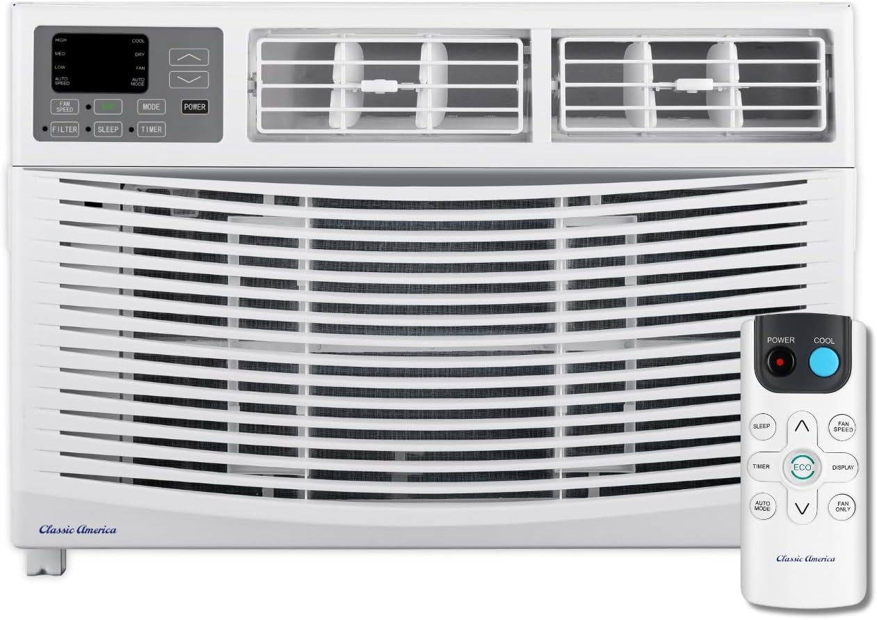 Vtronix Classic America 8000 BTU WiFi Enabled, Alexa Ready, Energy Savings - Window Mounted Air Conditioners Unit (10.9 CEER 120 VAC), White, Cool Only