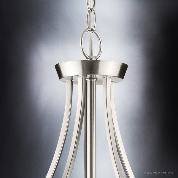Luxury Contemporary Chandelier, 26"H x 26"W, with Modern Style, Brushed Nickel, BWP4368 by Urban Ambiance - 26