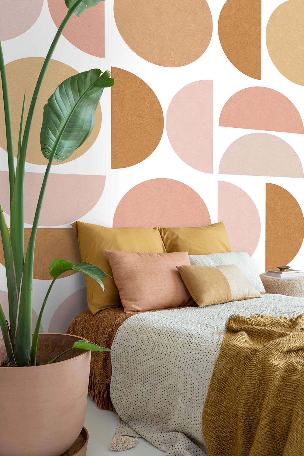 ESTAhome fotobehang geometrische vormen zacht roze en beige - 200 x 279 cm - 159384