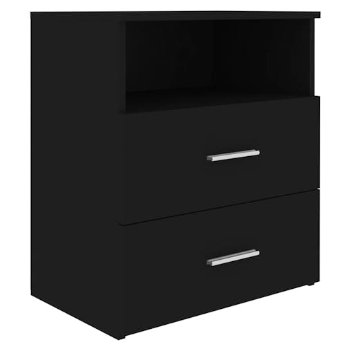 NNEVL Bed Cabinets 2 pcs Black 50x32x60 cm