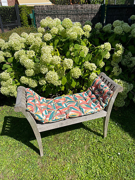 Coussin de banc feuilles multicouleur L.120 x l.42 x ep.4 cm Ornami
