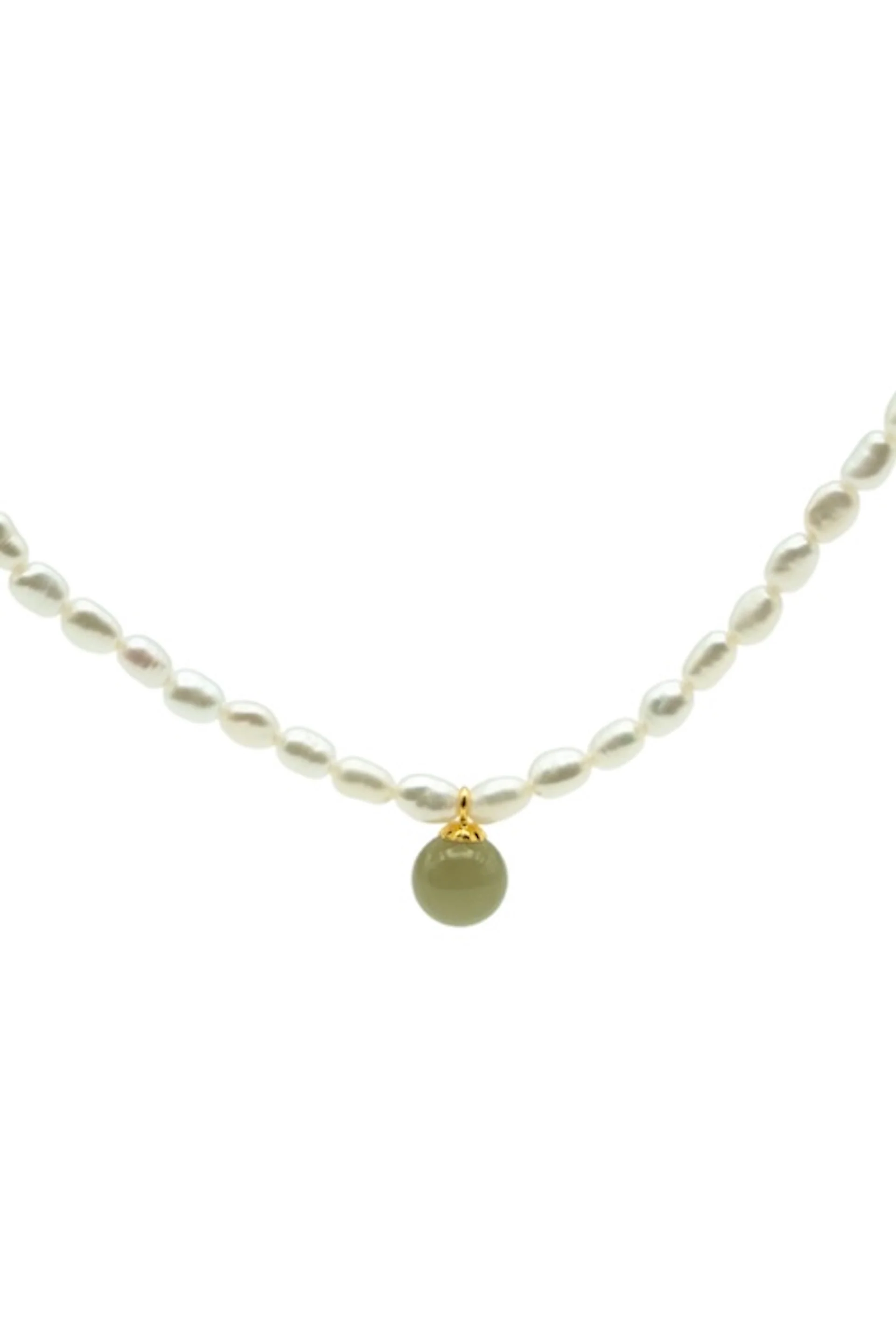 Belle — Pearl and Green Jade Choker