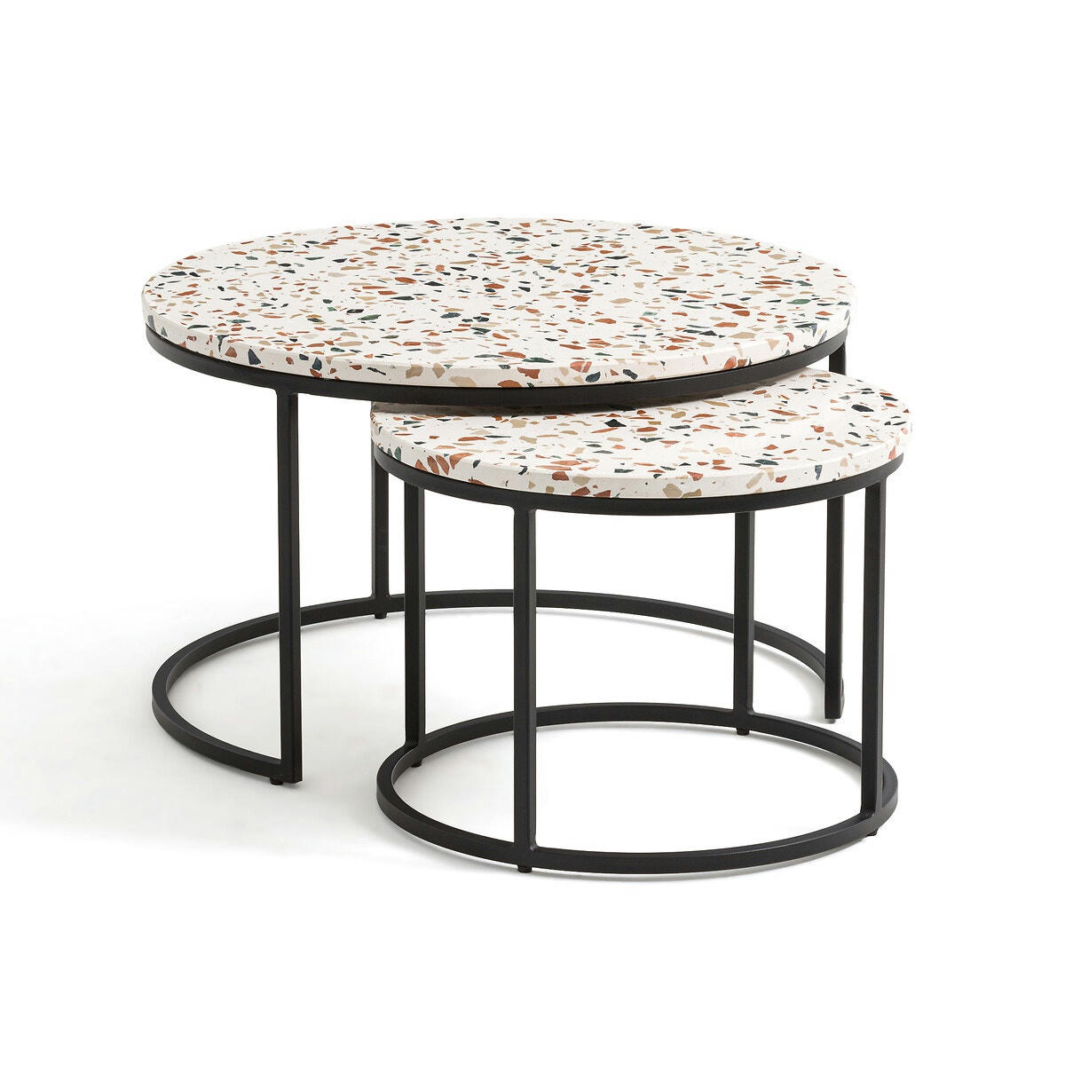 Lot de 2 tables basses gigognes terrazzo, Hervé