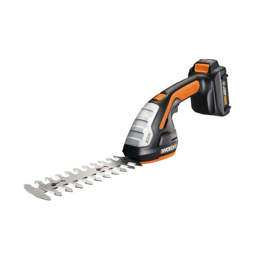 WORX WG801 20V Power Share™ Cordless Garden Grass Shear/Shrub Trimmer Combo, 4