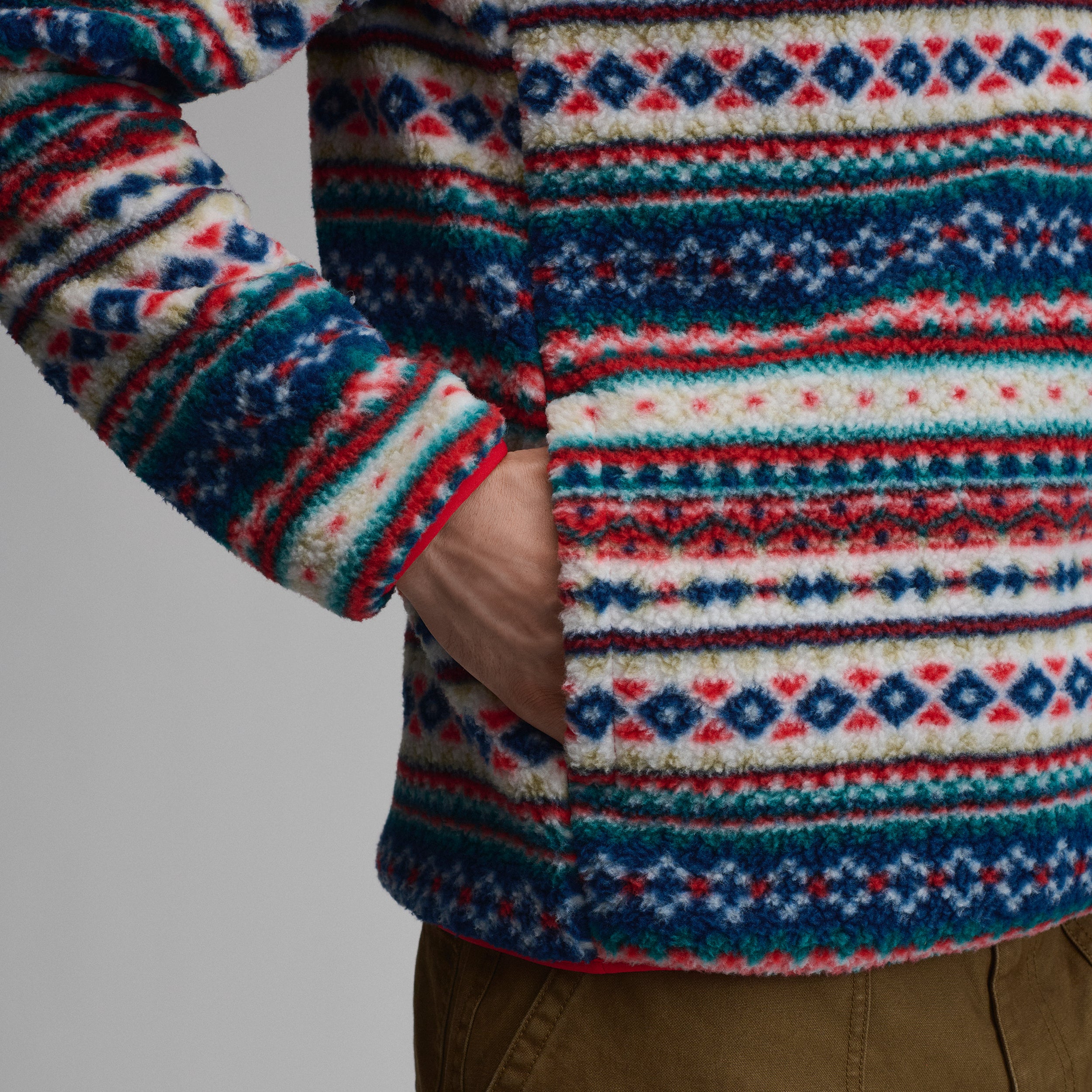 Men's Journey Snap-Mock Print Fleece Pullover