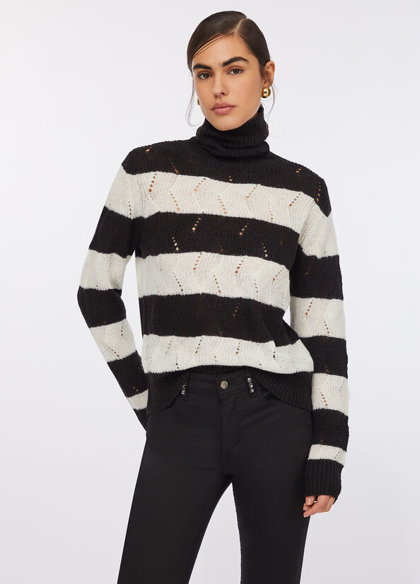 Dolcevita a righe in lana e alpaca