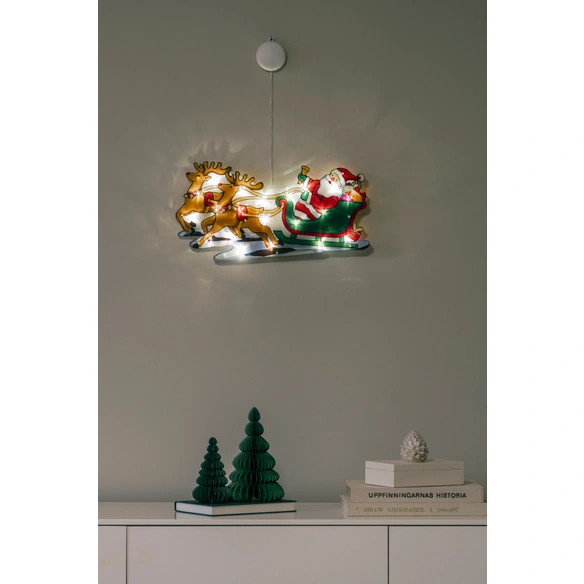 LED-Fensterbild, LxHxT: 44,5x23,3x2,3 cm, mehrfarbig